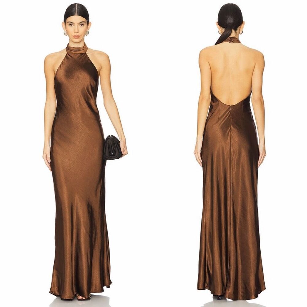 Runaway The Label Brigitte Maxi Dress in Espresso Size Large $159